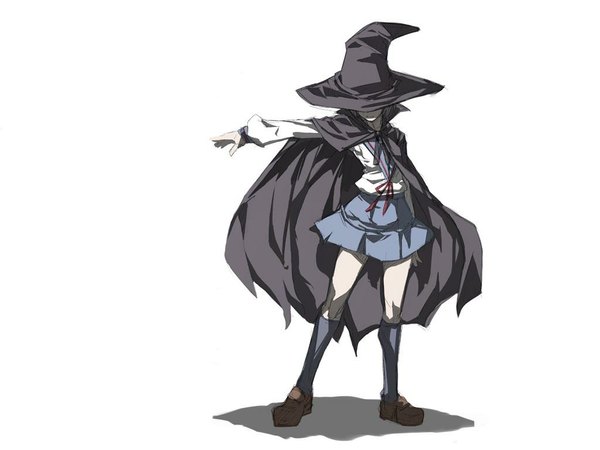 Anime picture 1024x768 with suzumiya haruhi no yuutsu kyoto animation nagato yuki white background witch girl