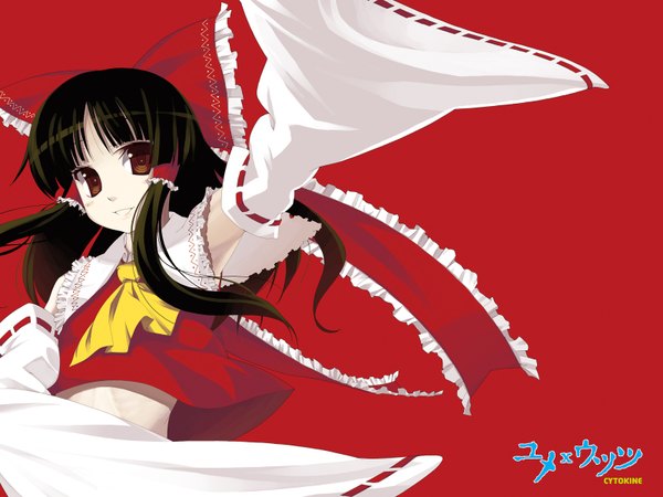 Anime picture 1600x1200 with touhou hakurei reimu kabayaki unagi highres wallpaper girl