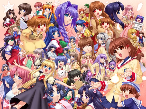 Anime picture 1600x1200 with clannad air kanon one key (studio) kamio misuzu sakagami tomoyo tsukimiya ayu minase nayuki minase akiko sawatari makoto kawasumi mai misaka shiori kirishima kano kamio haruko kurata sayuri misaka kaori piro amano mishio kawana misaki