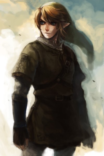 Anime picture 1000x1500 with the legend of zelda the legend of zelda: twilight princess nintendo link colt-slowl single tall image short hair blue eyes blonde hair standing looking away pointy ears elf boy