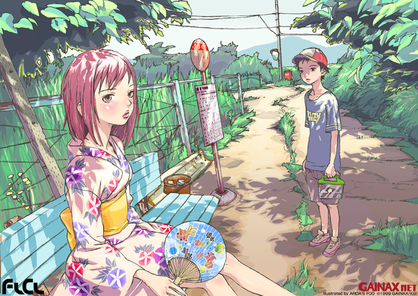 Anime picture 1280x907 with flcl gainax samejima mamimi nandaba naota aroa's foo japanese clothes
