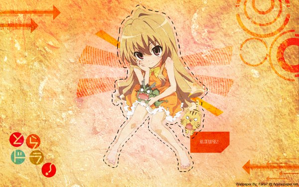 Anime picture 1440x900 with toradora j.c. staff aisaka taiga wide image signed