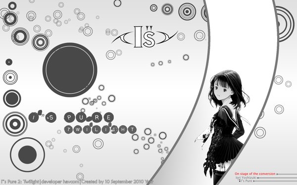 Anime picture 1920x1200 with i"s yoshizuki iori havcom highres wide image monochrome girl serafuku