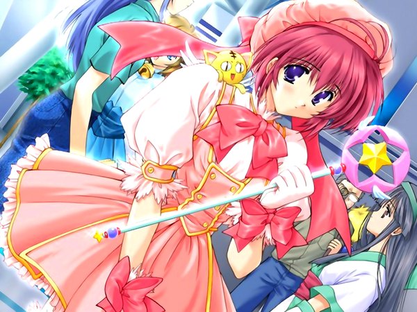 Anime picture 1400x1050 with card captor sakura comic party clamp kinomoto sakura takase mizuki mitsumi misato game cg red hair cosplay kinomoto sakura (cosplay)