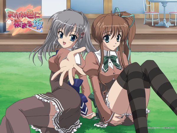 Anime picture 1600x1200 with akane iro ni somaru saka nagase minato katagiri yuuhi light erotic tagme