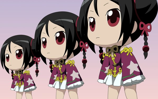 Anime picture 1920x1200 with kiddy grade gonzo tweedledee highres wide image chibi