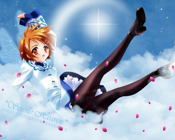 Anime picture 1280x1024 with sky cloud (clouds) girl tagme serene heaven