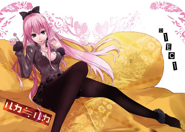 Anime picture 1200x857 with vocaloid megurine luka mille (dieci) light erotic girl pantyhose