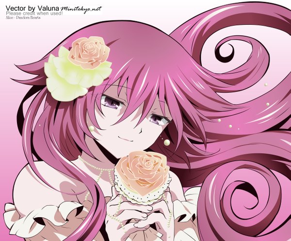 Anime picture 2534x2100 with pandora hearts xebec alice (pandora hearts) long hair highres pink hair hair flower girl hair ornament flower (flowers)