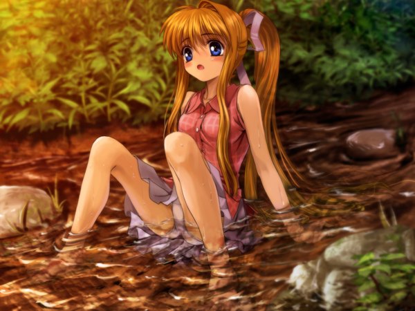 Anime picture 1600x1200 with air key (studio) kamio misuzu mutsuki (moonknives) light erotic pantyshot sitting girl underwear panties