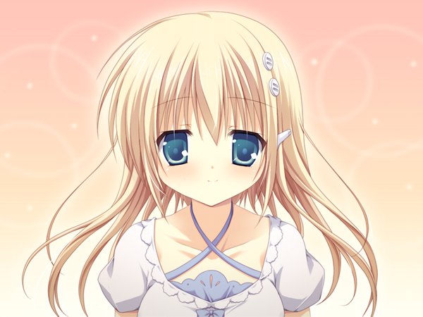 Anime picture 1024x768 with otome kairo (game) long hair blue eyes blonde hair game cg girl