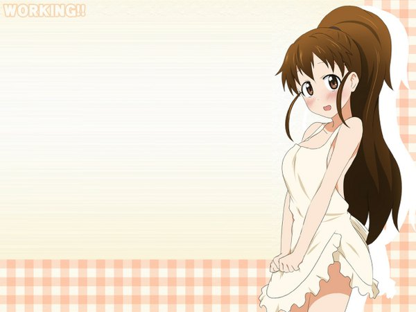 Anime picture 1280x960 with working!! a-1 pictures taneshima popura brown hair brown eyes