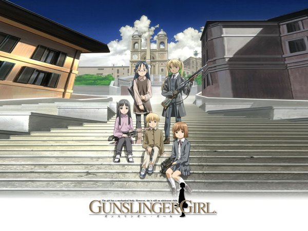 Anime picture 1600x1200 with gunslinger girl madhouse triela henrietta (gunslinger girl) rico claes angelica