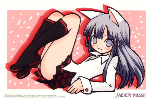 Anime picture 1796x1191 with tsukuyomi moon phase hazuki highres light erotic animal ears cat girl girl