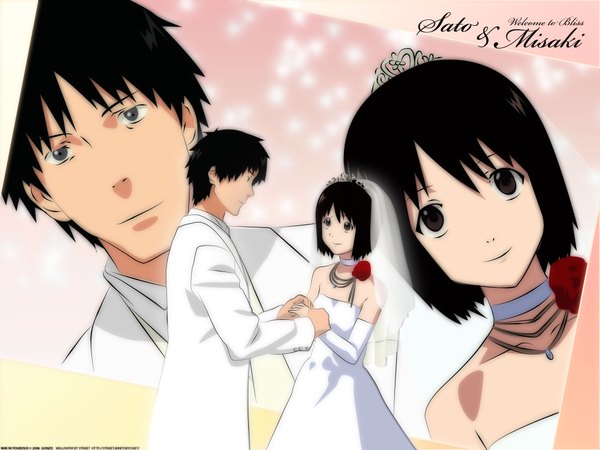 Anime picture 2048x1536 with nhk ni youkoso gonzo nakahara misaki satou tatsuhiro highres wedding