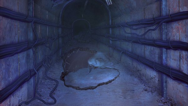 Anime picture 1920x1080 with everlasting summer iichan eroge arsenixc highres wide image game cg light no people broken hole stone (stones) cable railways tunnel