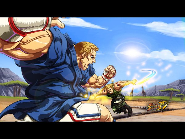 Anime picture 1280x960 with street fighter guile abel blonde hair cloud (clouds) magic muscle flag print boy gloves uniform shorts military uniform american flag