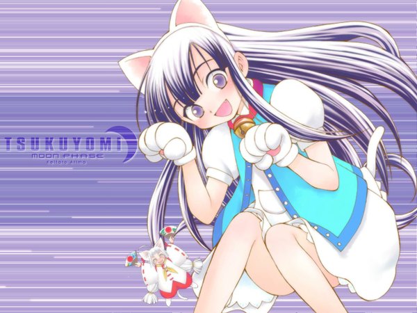 Anime picture 1280x960 with tsukuyomi moon phase hazuki animal ears cat girl girl