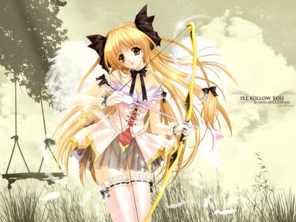 Anime picture 1600x1200 with kimizuka aoi long hair archery girl swing tagme