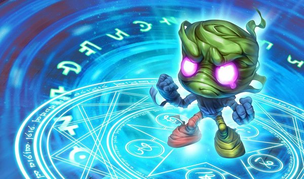 Anime picture 1024x604 with league of legends amumu (league of legends) single wide image purple eyes magic boy bandage (bandages) monster fist magic circle