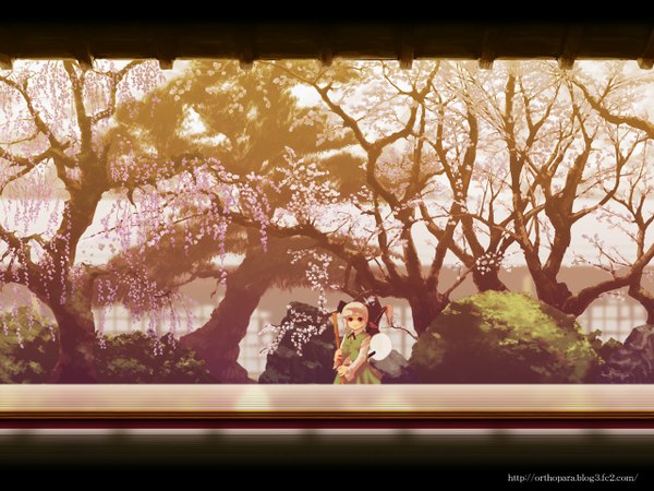 Anime picture 1280x960 with touhou konpaku youmu myon nekoita wallpaper cherry blossoms girl