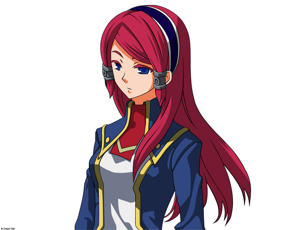 Anime picture 2560x1935 with blazblue tsubaki yayoi single long hair highres blue eyes looking away absurdres red hair transparent background vector girl hair ornament hairband