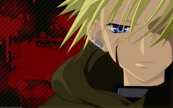 Anime picture 1440x900 with 07-ghost studio deen frau headstro blonde hair wide image boy blood