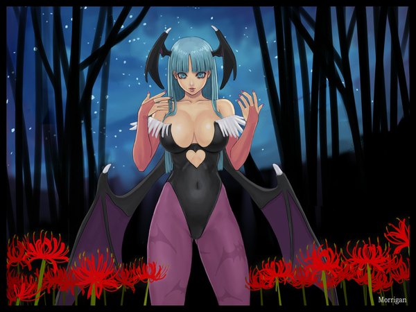 Anime picture 1024x768 with vampire / darkstalkers (game) capcom morrigan aensland ark light erotic nail polish demon girl succubus girl