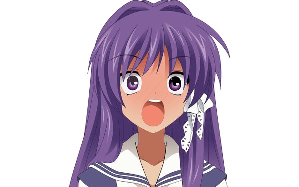 Anime picture 1280x800 with clannad key (studio) fujibayashi kyou blush wide image white background vector