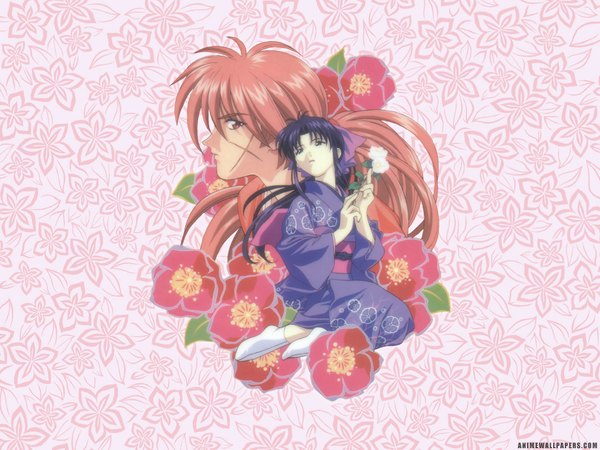 Anime picture 1024x768 with rurouni kenshin himura kenshin kamiya kaoru tagme