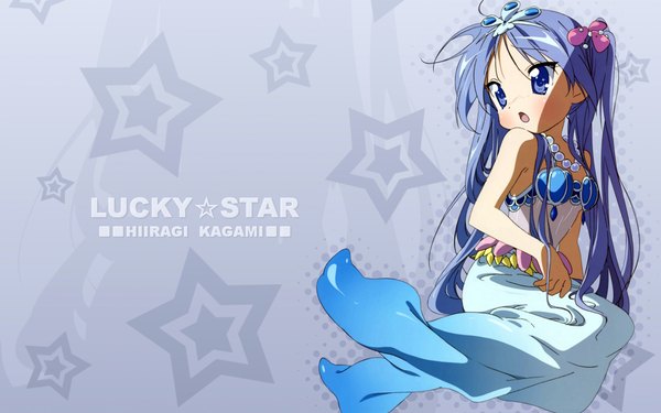 Anime picture 1920x1200 with lucky star kyoto animation hiiragi kagami highres wide image monsterification girl mermaid