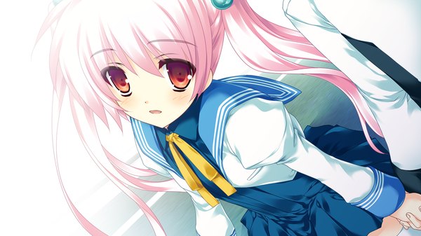 Anime picture 1280x720 with blades heart (game) long hair wide image twintails pink hair game cg loli girl serafuku