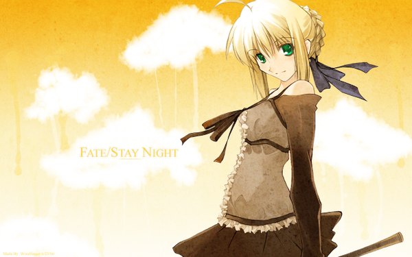 Anime picture 1280x800 with fate (series) fate/stay night studio deen type-moon artoria pendragon (all) saber wide image