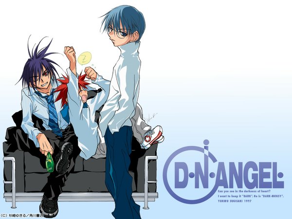 Anime picture 1024x768 with d.n.angel xebec niwa daisuke dark mousy hiwatari satoshi sugisaki yukiru