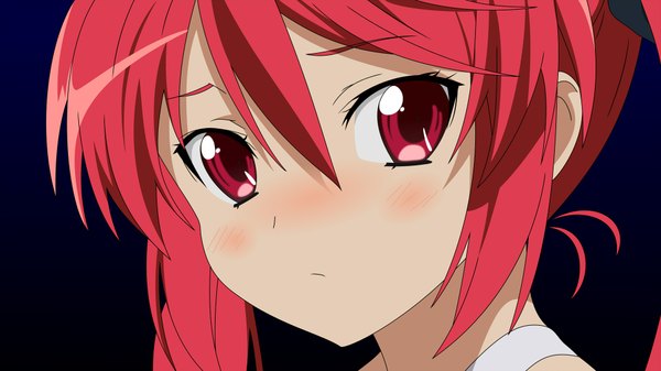 Anime picture 1920x1080 with haiyore! nyaruko-san cthugha (nyaruko-san) single long hair blush highres red eyes wide image twintails red hair girl