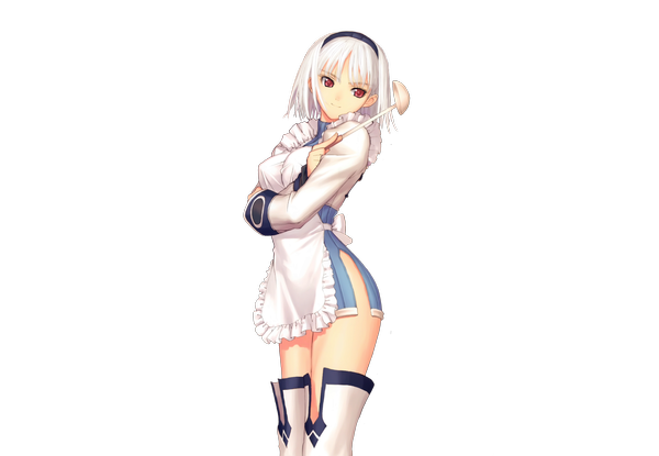 Anime picture 6500x4500 with shining (series) shining wind blanc neige tony taka highres light erotic transparent background girl apron