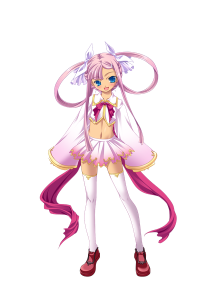 Anime picture 1620x2313 with koihime musou doga kobo sonshoukou hikage eiji single long hair tall image looking at viewer blush blue eyes pink hair full body loli transparent background girl thighhighs dress bow hair bow white thighhighs