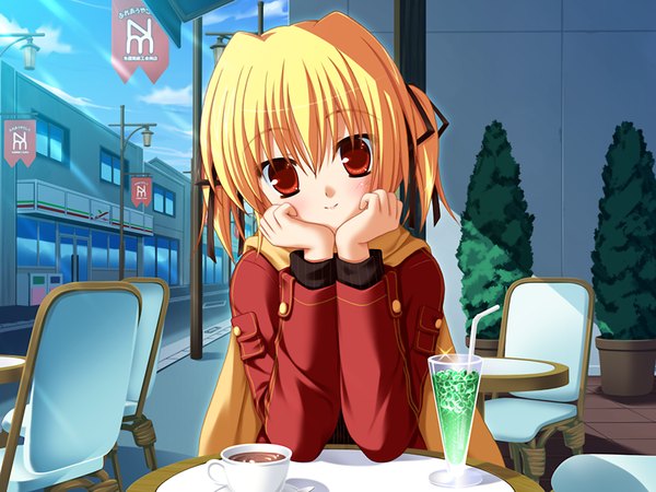 Anime picture 1200x900 with clover point takanashi yaya blonde hair red eyes game cg girl