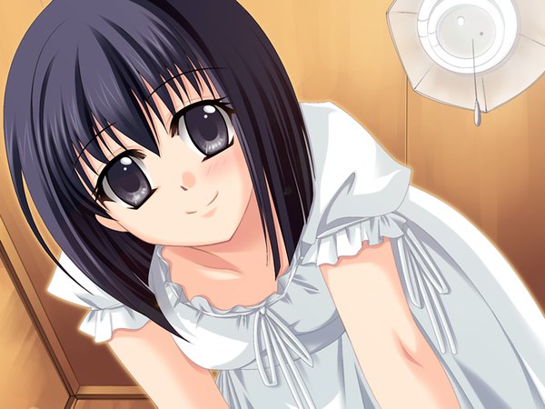 Anime picture 1200x900 with kakuu shoujo ruri majima black hair game cg black eyes girl