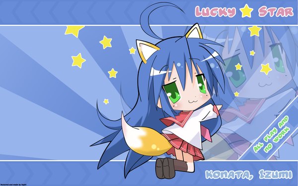 Anime picture 1680x1050 with lucky star kyoto animation izumi konata wide image girl