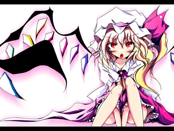 Anime picture 1024x768 with touhou flandre scarlet mashiroyu single light erotic wallpaper girl