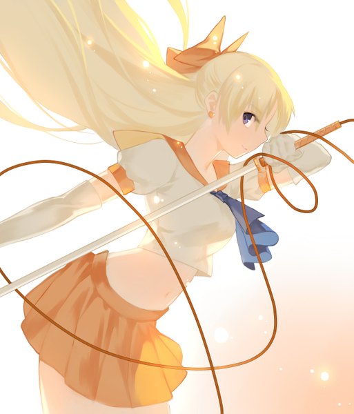 Anime picture 2480x2900 with bishoujo senshi sailor moon toei animation aino minako sailor venus joseph lee single long hair tall image fringe highres breasts smile purple eyes holding pleated skirt half updo glow girl skirt gloves