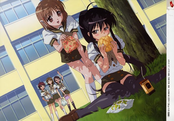 Anime picture 4043x2817 with shakugan no shana j.c. staff shana yoshida kazumi highres black hair brown hair girl uniform school uniform