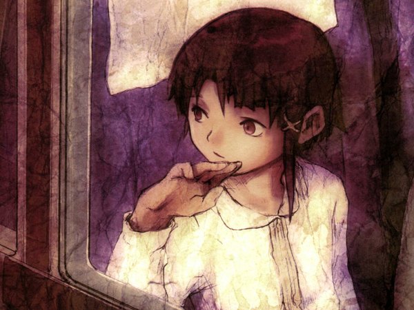 Anime picture 1024x768 with serial experiments lain iwakura lain tagme