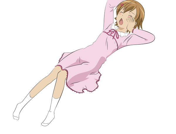 Anime picture 3000x2287 with minami-ke makoto (minami-ke) mako-chan (minami-ke) single highres short hair brown hair full body eyes closed arm behind head transparent background vector otoko no ko yawn rendered boy socks white socks