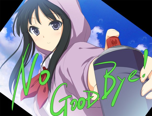 Anime picture 1200x914 with k-on! kyoto animation akiyama mio 47agdragon single long hair blue eyes black hair painting girl hood