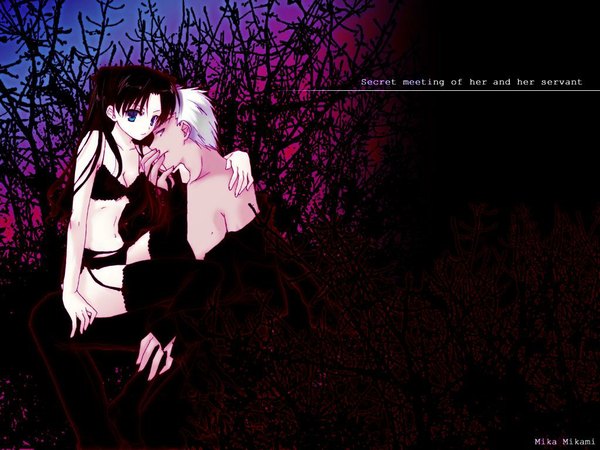 Anime picture 1024x768 with fate (series) fate/stay night studio deen type-moon toosaka rin archer (fate) light erotic tagme