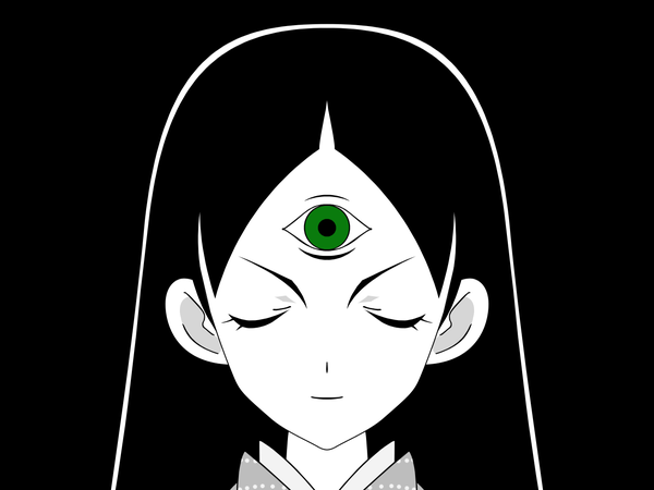 Anime picture 1400x1050 with sayonara zetsubou sensei shaft (studio) kitsu chiri third eye tagme