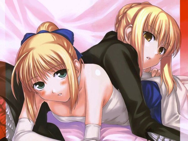 Anime picture 1600x1200 with fate (series) fate/stay night studio deen type-moon artoria pendragon (all) saber saber alter