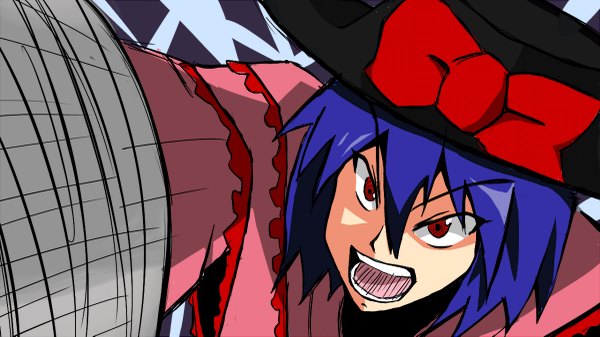 Anime picture 1200x675 with tengen toppa gurren lagann touhou gainax nagae iku chiro (bocchiropafe) wide image parody girl drill